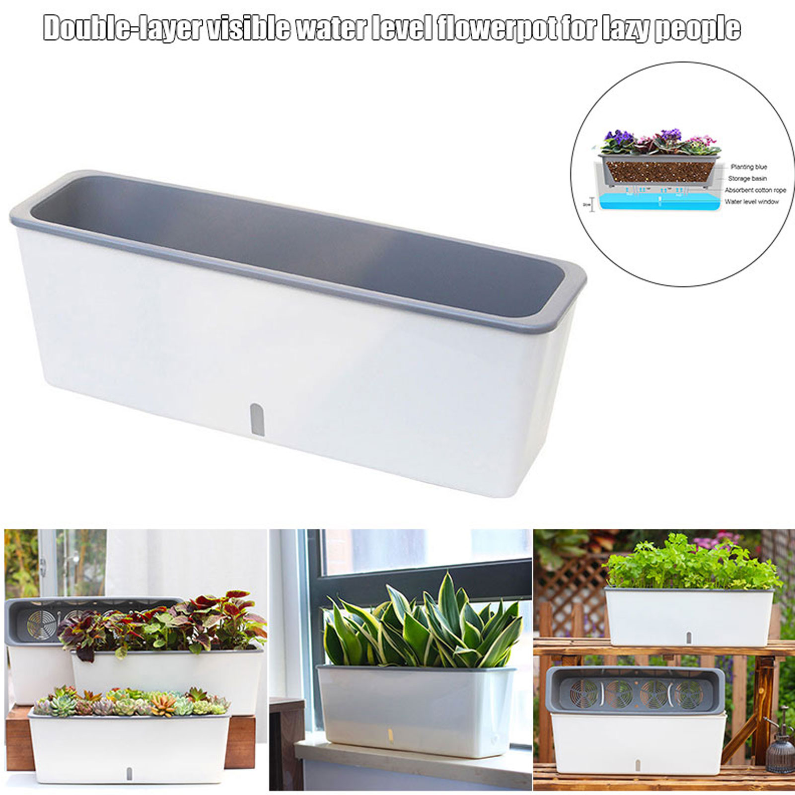 Self-Watering Planter Pots wit - Self-Watering Planter ulasan dan harga