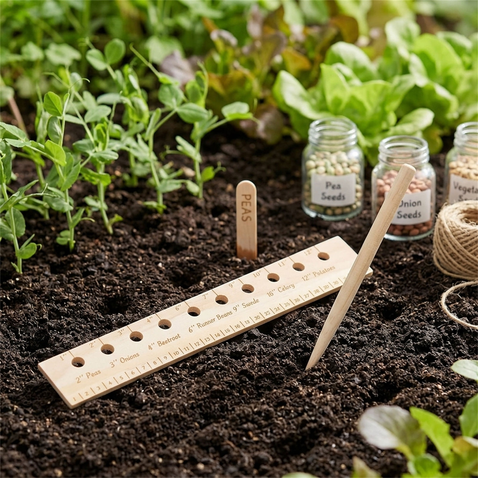 Solid Wood Planting Ruler for  - Gardening Tools Vegetables ulasan dan harga