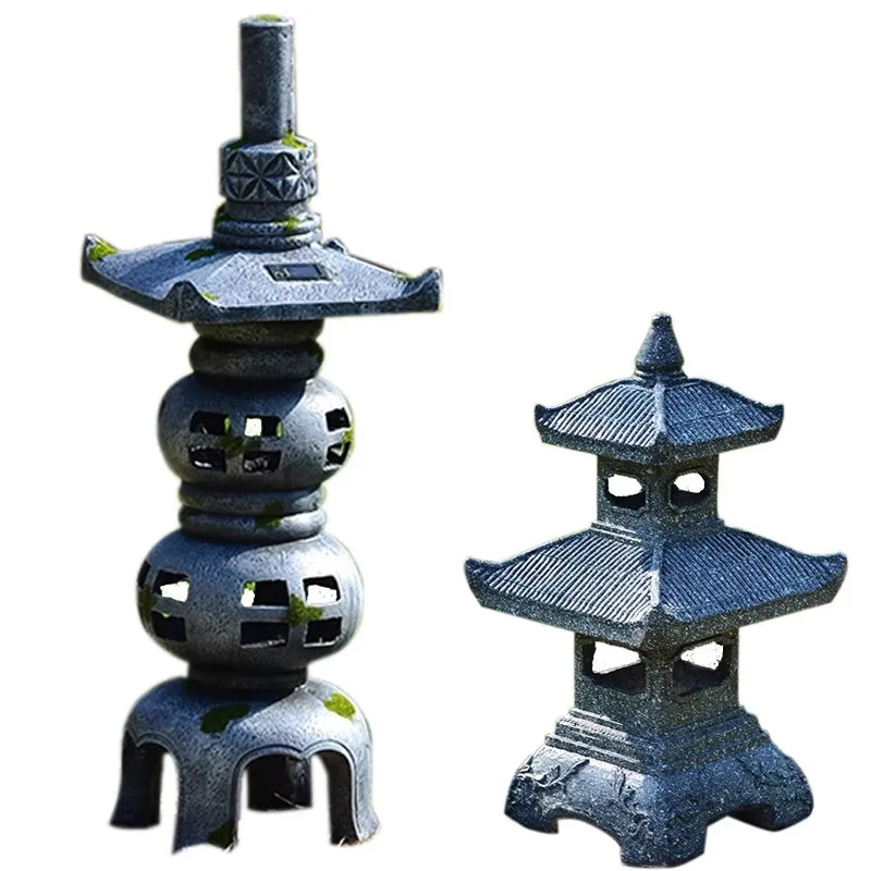 Retro solar garden stone tower - Gardening Hand Tools Japanese ulasan dan harga