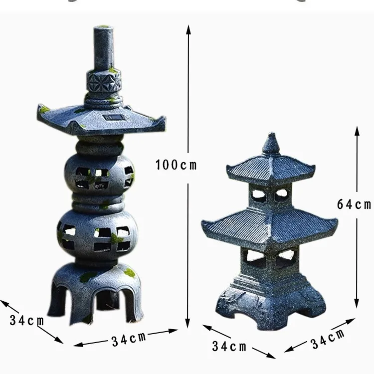 Retro solar garden stone tower - Gardening Hand Tools Japanese ulasan dan harga